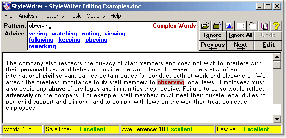 StyleWriter Writing Policy Paper Example - After